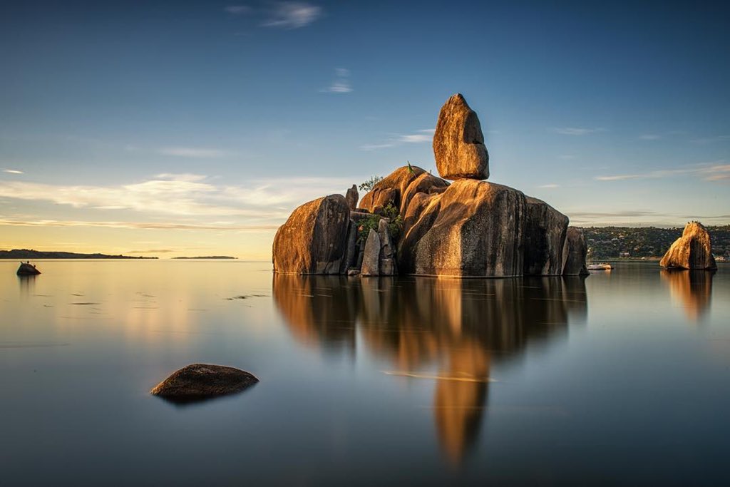 Bismarck Rock geological formation on Lake Victoria, Mwanza