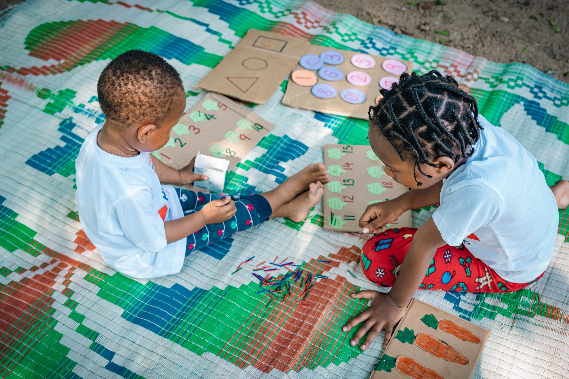 Volunteer teaching assistant in a Mwanza classroom